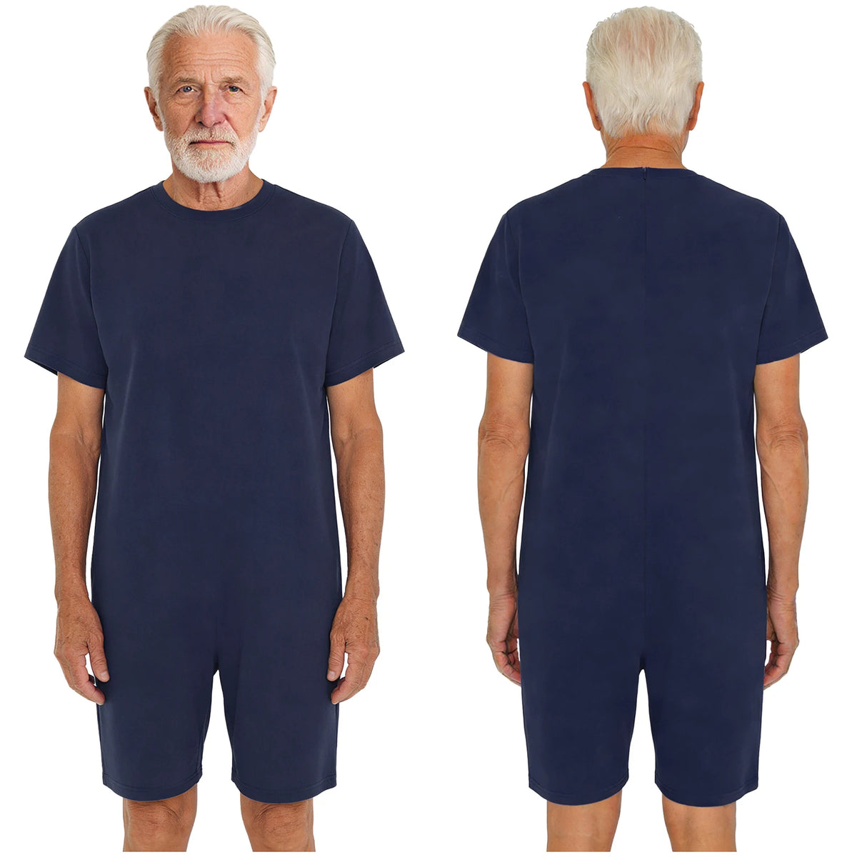 Men Women Elderly Alzheimer Autism Special Needs Adaptive Clothing Anti-Strip Back Zipper Bodysuit Homewear Sleepwear Daily Wear