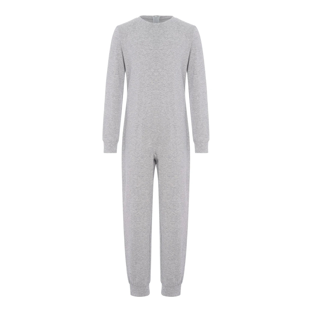 Kids Boys Girls Special Needs Adaptive Clothing Solid Color Round Neck Long Sleeve Jumpsuit Casual Basic Back Zipper Rompers
