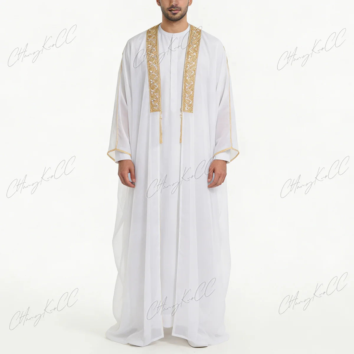 Mens Tops Muslim Middle Eastern Islamic Arabic Clothing Loose Striped Long Sleeve Full Length Halloween Cosplay Robe