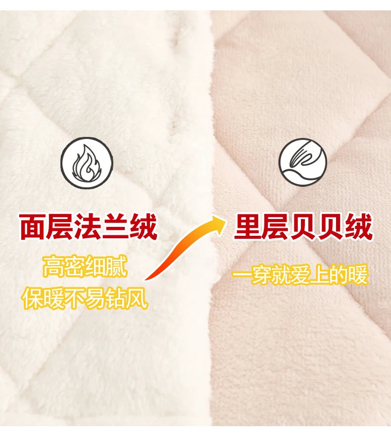 Newest winter 3 layer clip cotton pajama set couple turn-down collar pyjamas thick warm home clothing