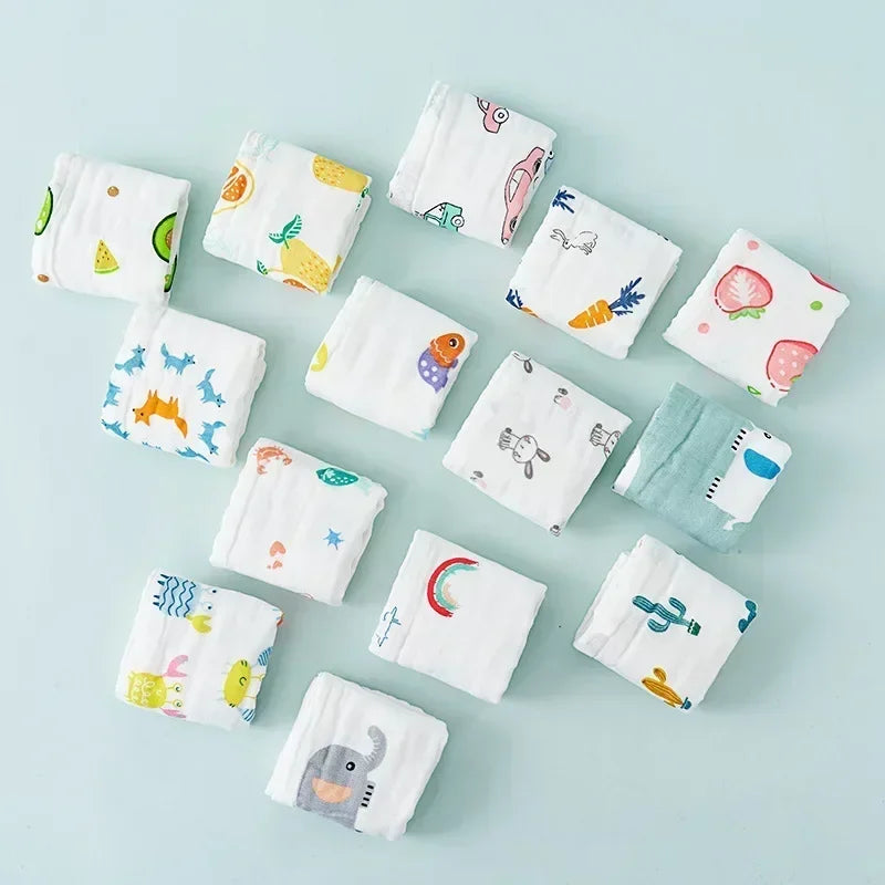 Muslin 6 Layers Cotton Soft Baby Towels Baby Face Towel Handkerchief Bathing Feeding Face Washcloth Wipe Burp Cloth Hand Towel