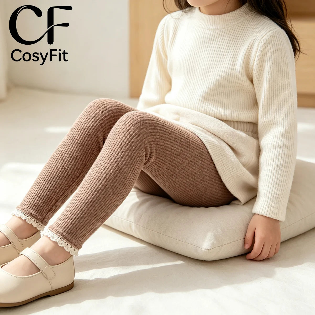 Autumn New Baby Ribbed Lace Leggings Girl Toddler Casual Cotton Trouser Boy Infant Solid Kintted Pants Kid Bottoming Pants
