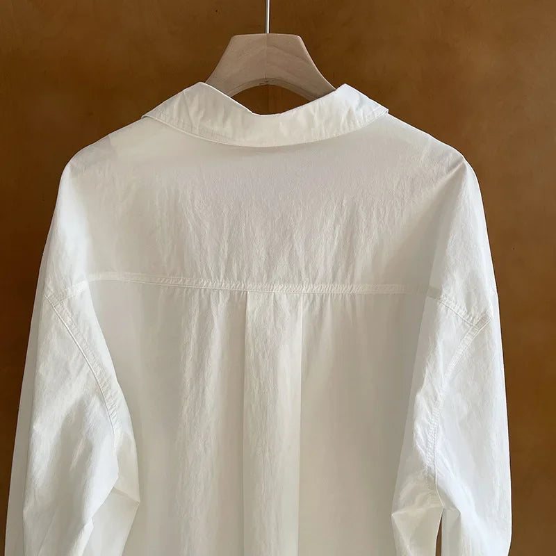 2026 Womens Tops And Blouses Fashion Pink White Shirts Blusas Roupa Women Spring Long Sleeve 100% Cotton Blouses Top Feminina