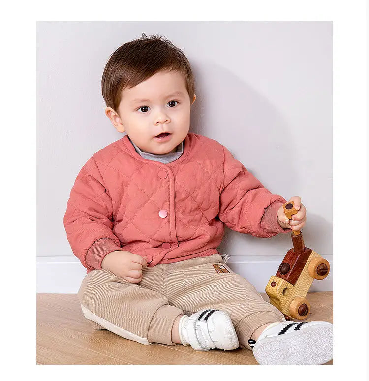 flocking cotton-padded clothes boy baby coat thickening cotton-padded jacket of the girls baby winter clothes the  2023 children