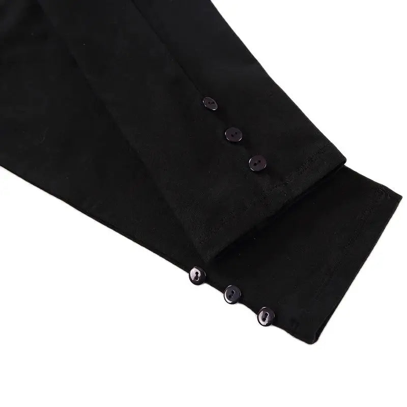 Children Clothes 2pcs Set Long Top and Pants Children Casual Set with Front Opening Cotton Kids Clothes Black Patches Sleeves