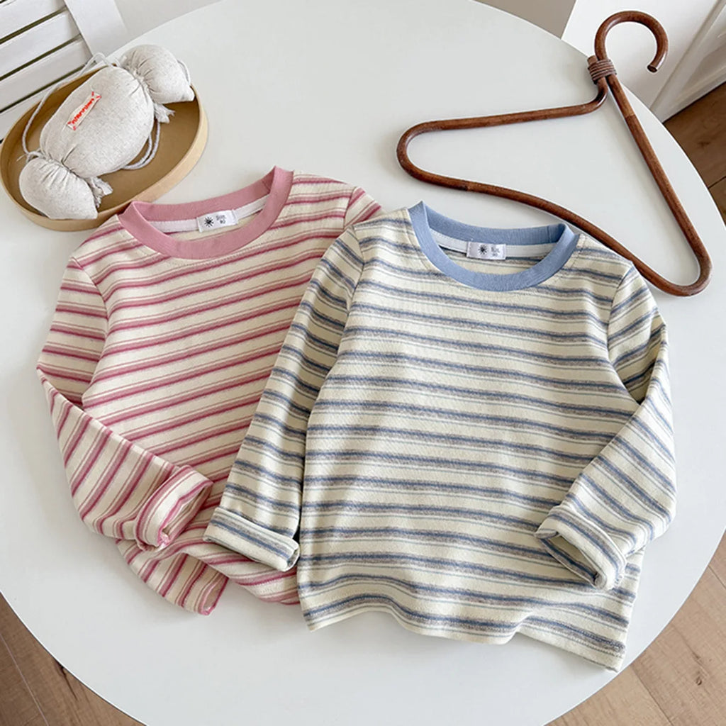 Children's Clothes Girls Tops Boys Clothing For Autumn Spring Striped Long Sleeve T-shirt