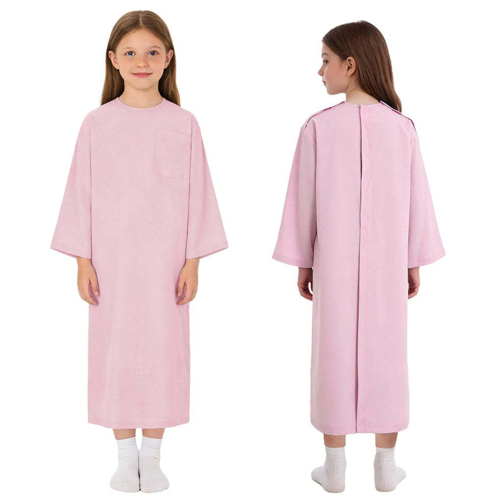 Children Pediatric Hospital Gown Long Sleeve Full Open Tear Away Adaptive Dress Special Needs Boys Girls Medical Patient Nursing