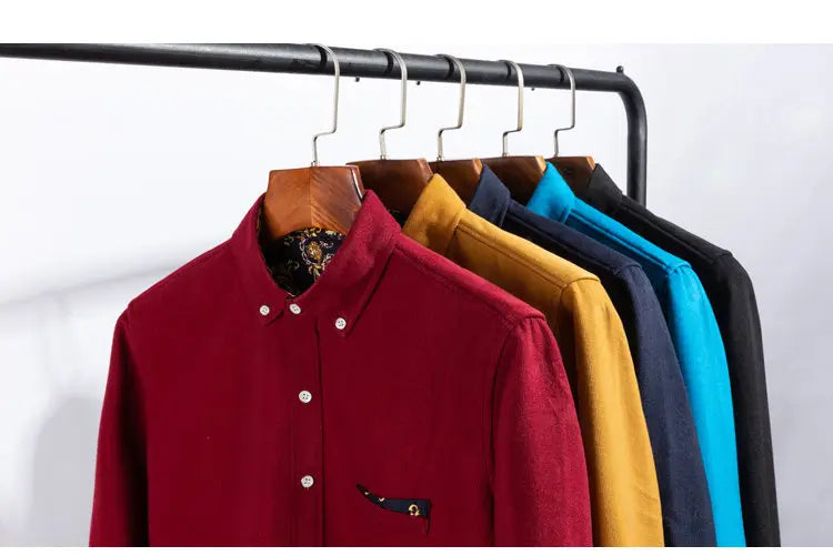 Mens Clothing Shirt For Men Long Sleeve Casual Shirt Winter Camisas Blouse Men's Streetwear Autumn Streetdress Thick Hombre
