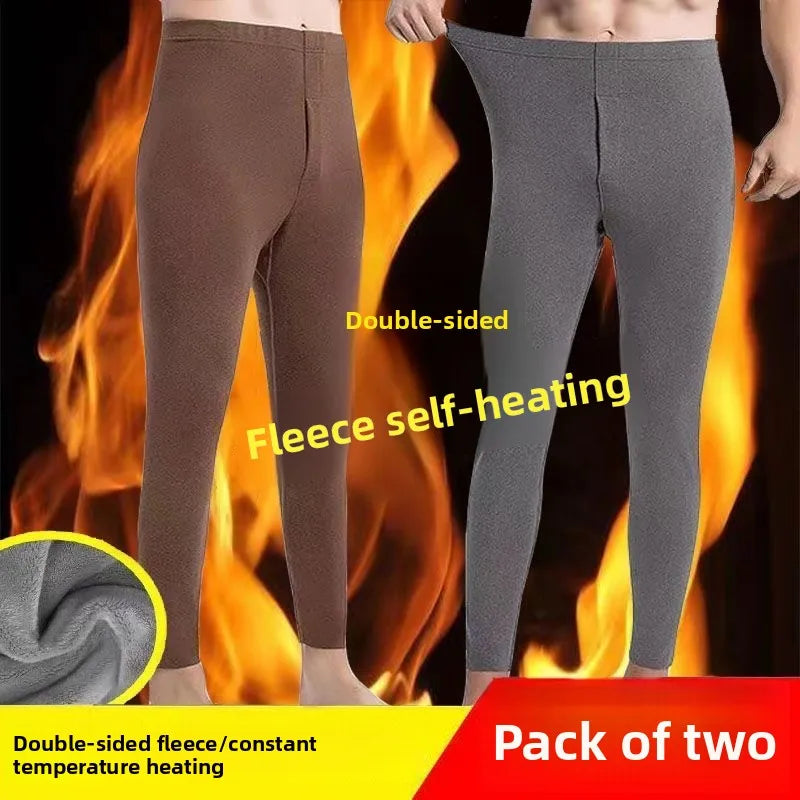 Men's Thermal High Waist Thickened Fleece Lined Winter Pants Comfortable Breathable Warm Bottoming Trousers Casual Style