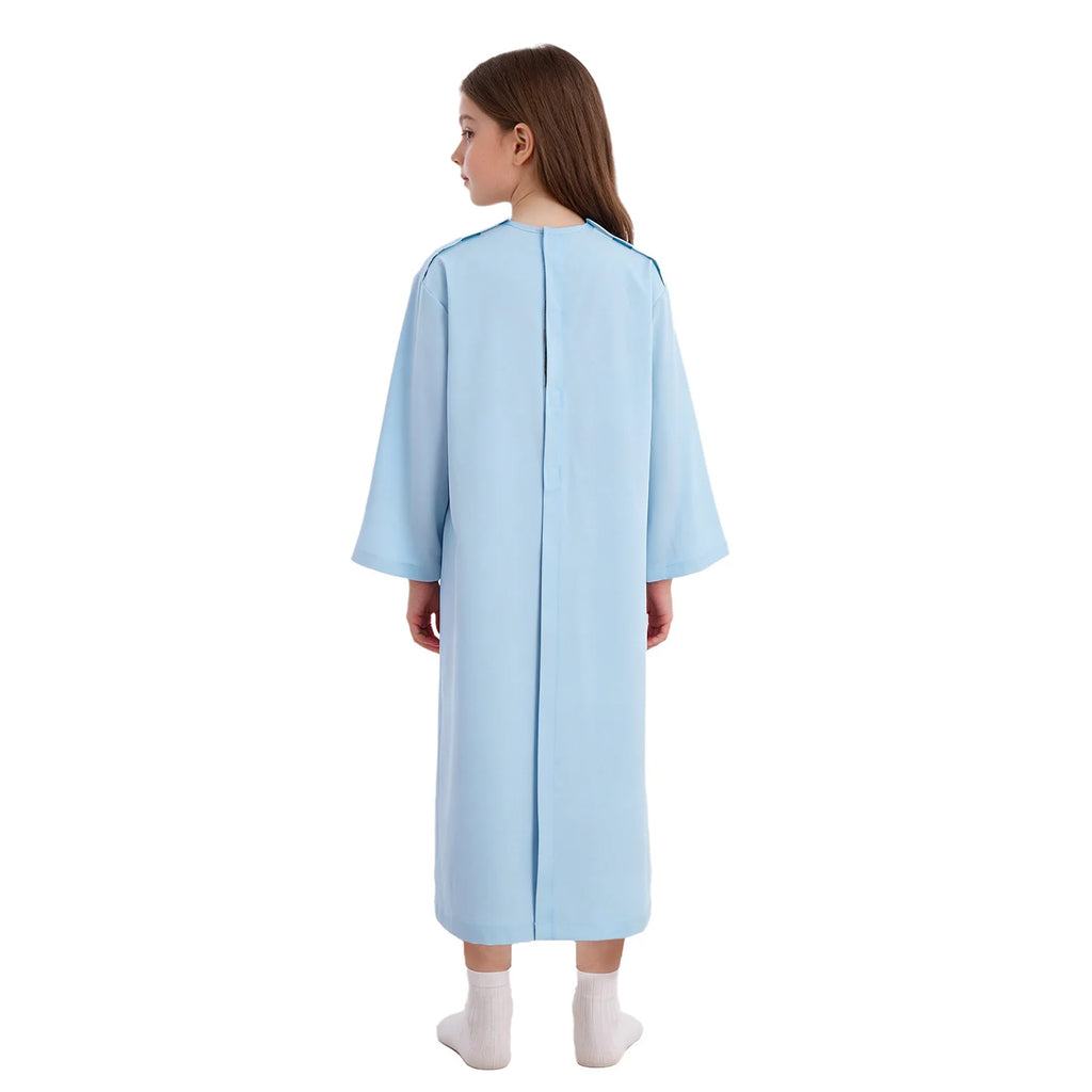 Children Pediatric Hospital Gown Long Sleeve Full Open Tear Away Adaptive Dress Special Needs Boys Girls Medical Patient Nursing