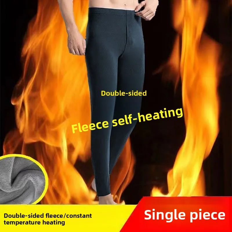 Men's Thermal High Waist Thickened Fleece Lined Winter Pants Comfortable Breathable Warm Bottoming Trousers Casual Style