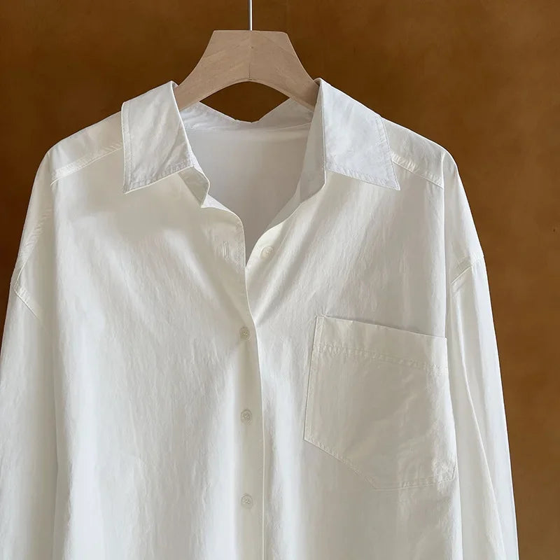 2026 Womens Tops And Blouses Fashion Pink White Shirts Blusas Roupa Women Spring Long Sleeve 100% Cotton Blouses Top Feminina