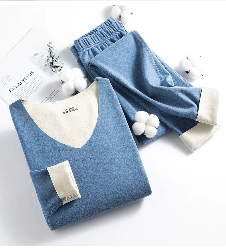 New Winter Clothing Men and Women Thermal Underwear Sets Comfortable Thermal Home Loungewear Pajamas Long Johns Two Pieces Sets