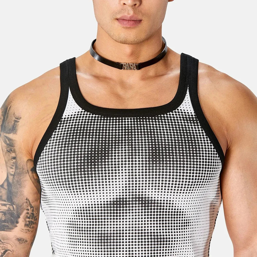 Mens Muscle Print Sports Vest Summer Streetwear Fashion Youth Gym Fit Niche Slim Fit Retro Tank Top Men'S Clothing 2026 New