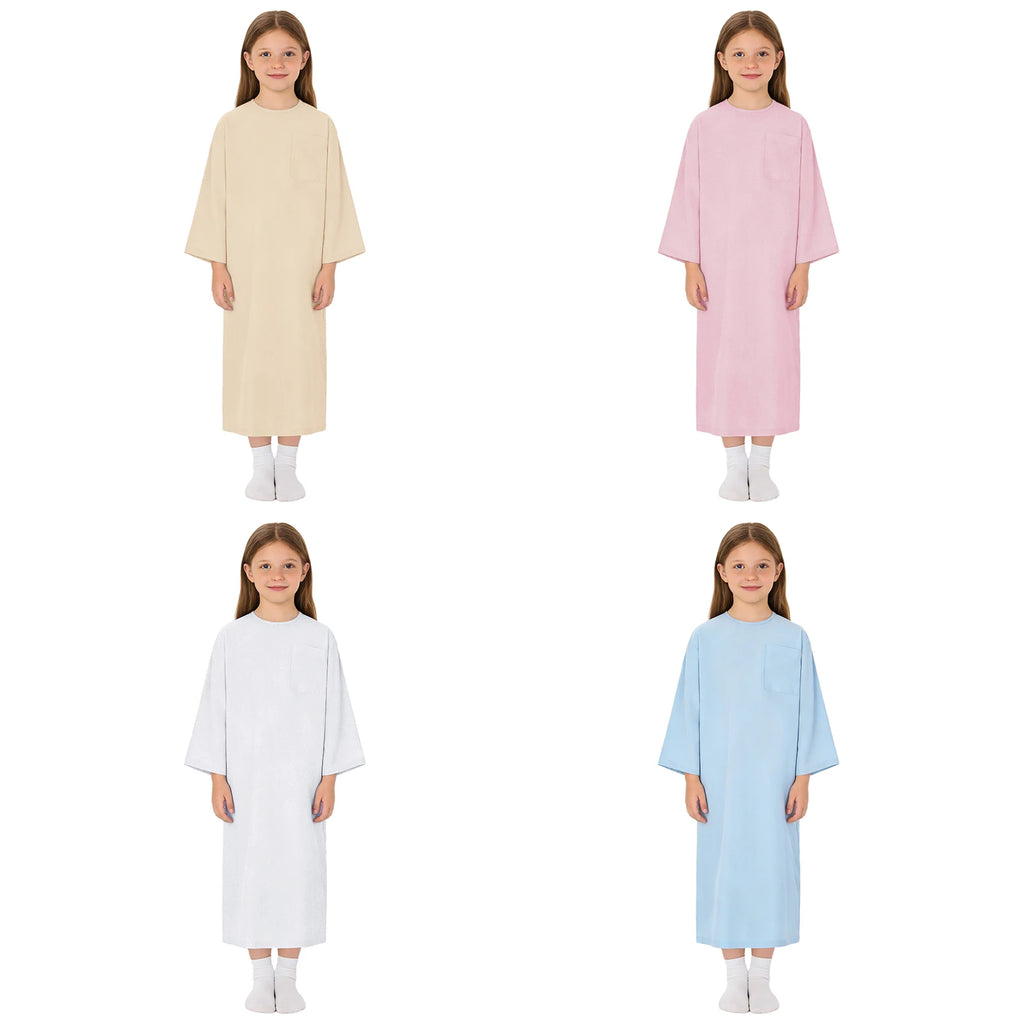 Children Pediatric Hospital Gown Long Sleeve Full Open Tear Away Adaptive Dress Special Needs Boys Girls Medical Patient Nursing