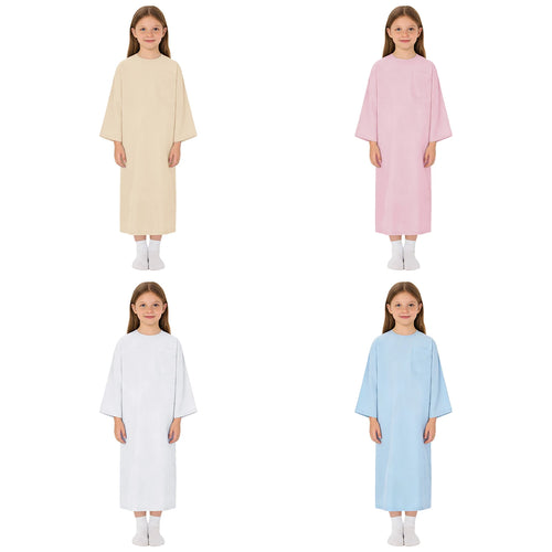 Children Pediatric Hospital Gown Long Sleeve Full Open Tear Away Adaptive Dress Special Needs Boys Girls Medical Patient Nursing