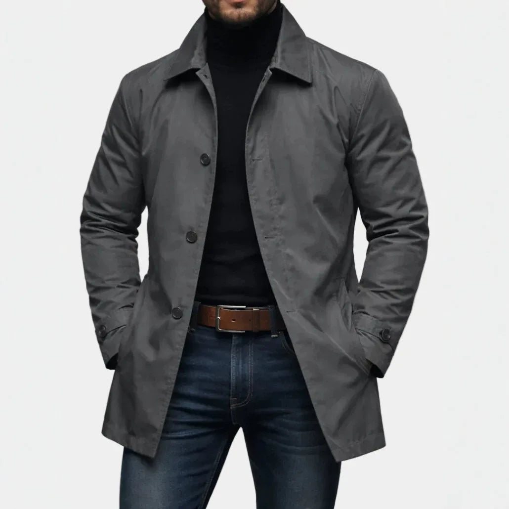 Men's Jacket High-end Casual Jacket Retro Waterproof Long-sleeved Cardigan Trench Coat Men's Clothing