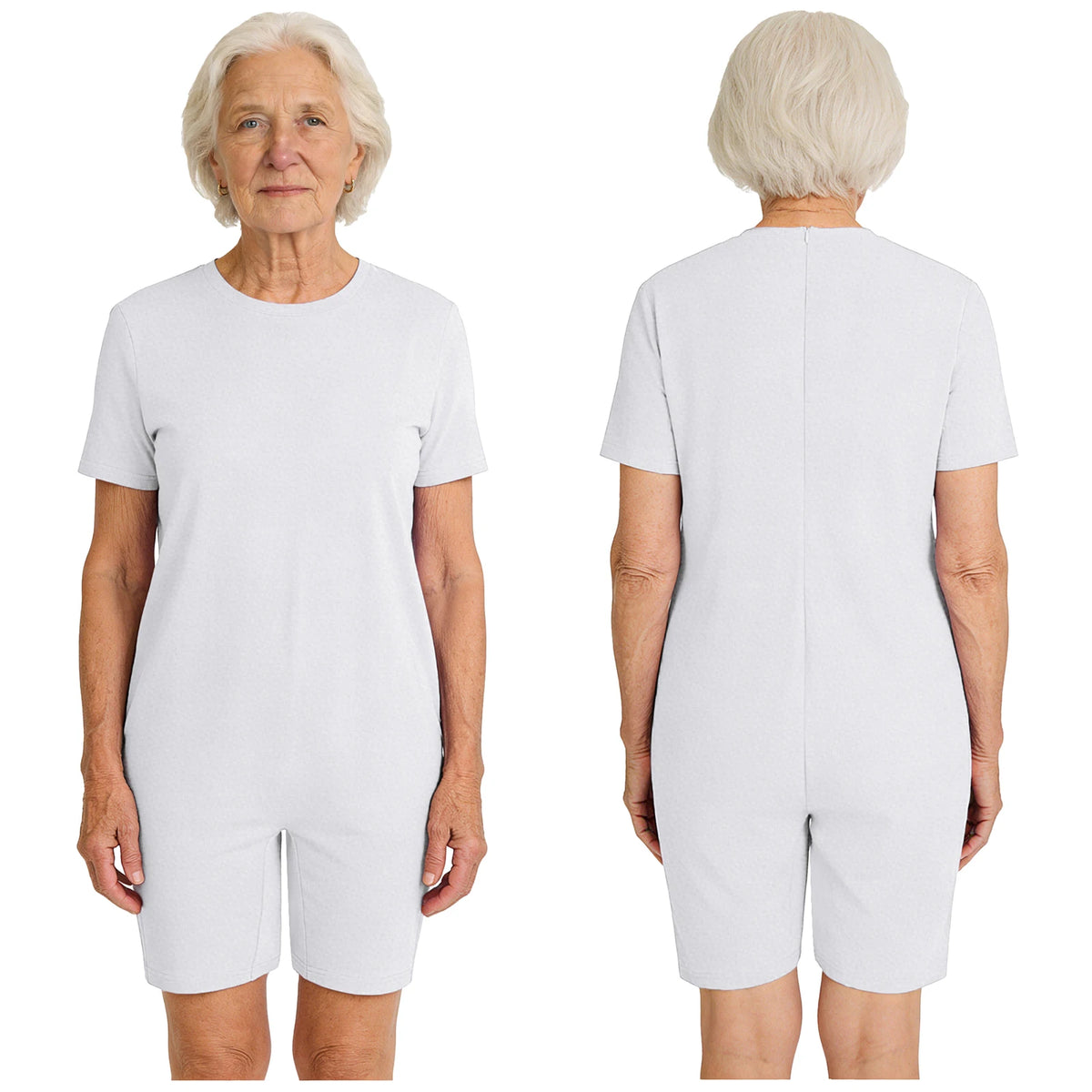Men Women Elderly Alzheimer Autism Special Needs Adaptive Clothing Anti-Strip Back Zipper Bodysuit Homewear Sleepwear Daily Wear