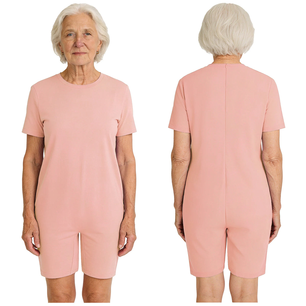 Men Women Elderly Alzheimer Autism Special Needs Adaptive Clothing Anti-Strip Back Zipper Bodysuit Homewear Sleepwear Daily Wear