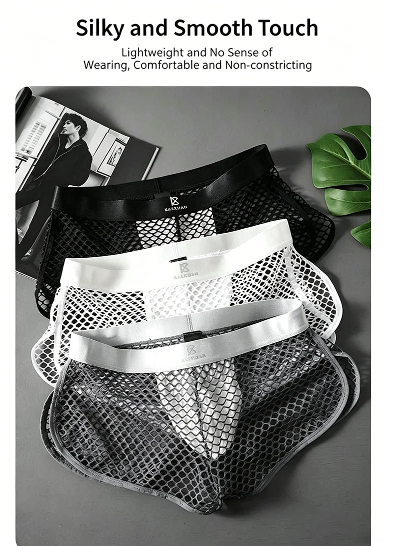 Mens Mesh See Through T Shirt Ice Cool Breathable Fishnet Hollow Out Short Sleeve