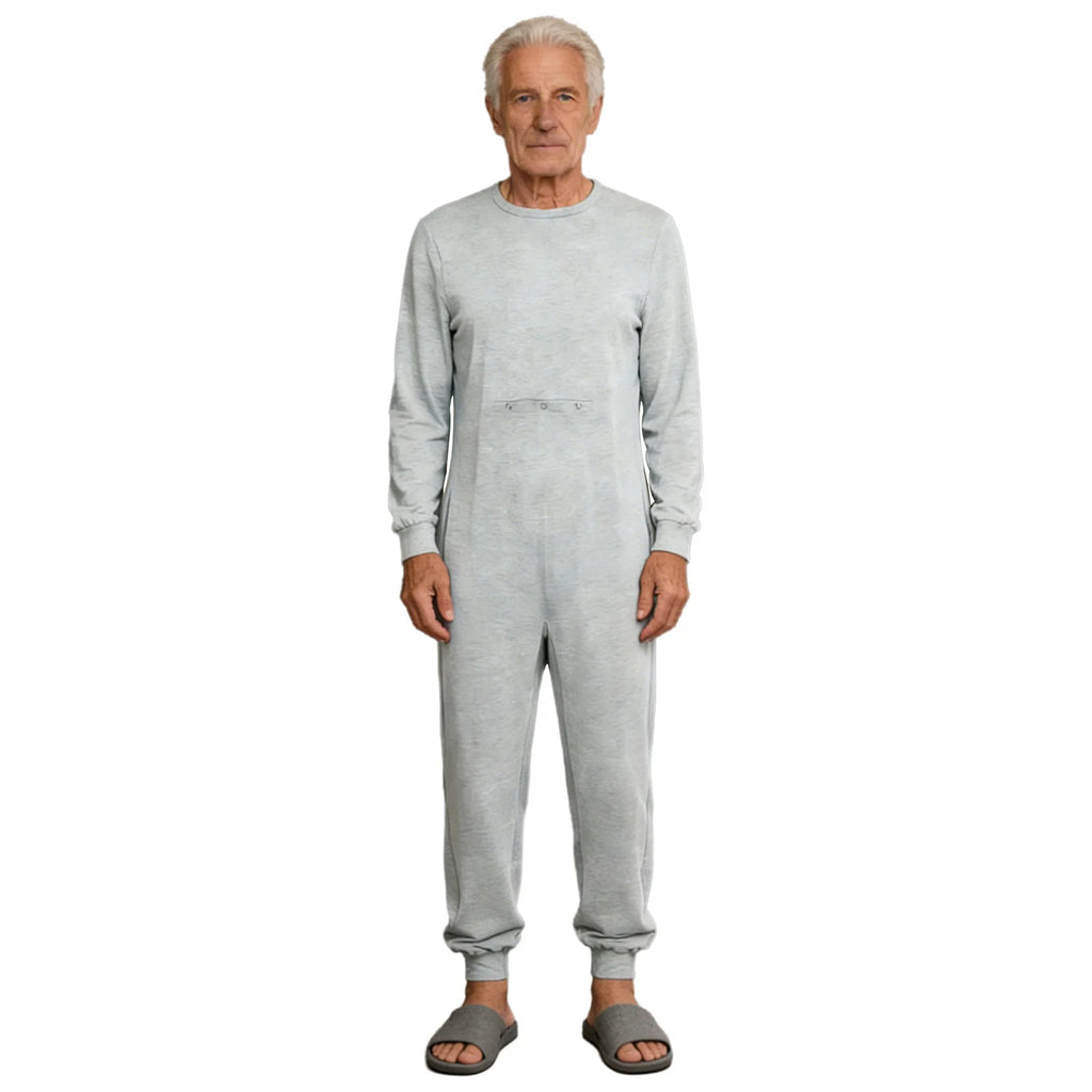 Adult Special Needs Adaptive Clothing Long Short Sleeve Zipper Anti-Strip Jumpsuit Sleepwear for Disabilities Alzheimer Patient
