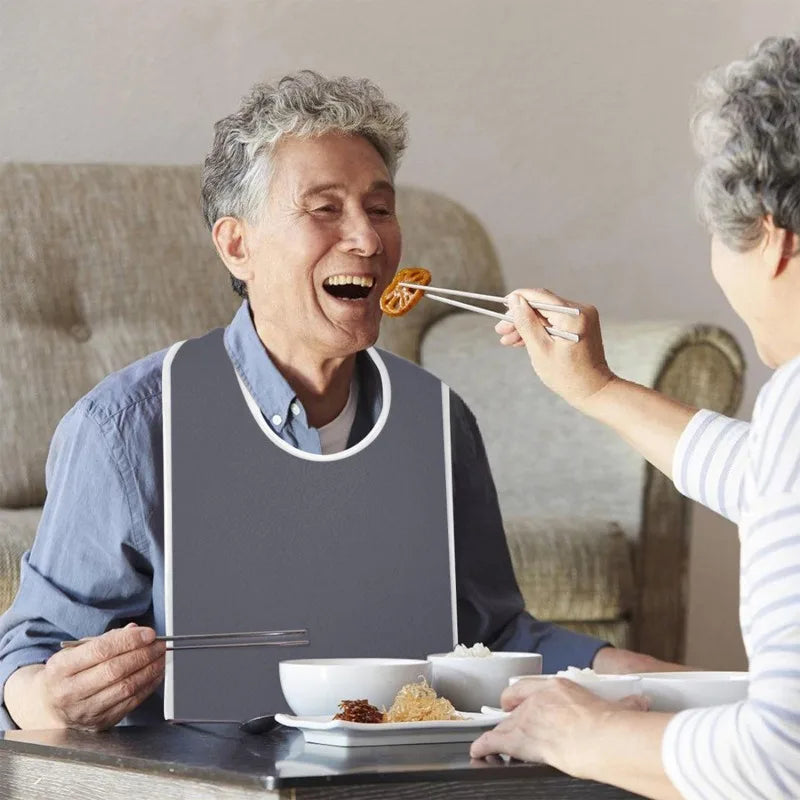 Adult Waterproof Adult Mealtime Bib Cloth Protector Clothes Bib Cook Protector Tool Aid Cook Dining Clothes Disability Aid Apron