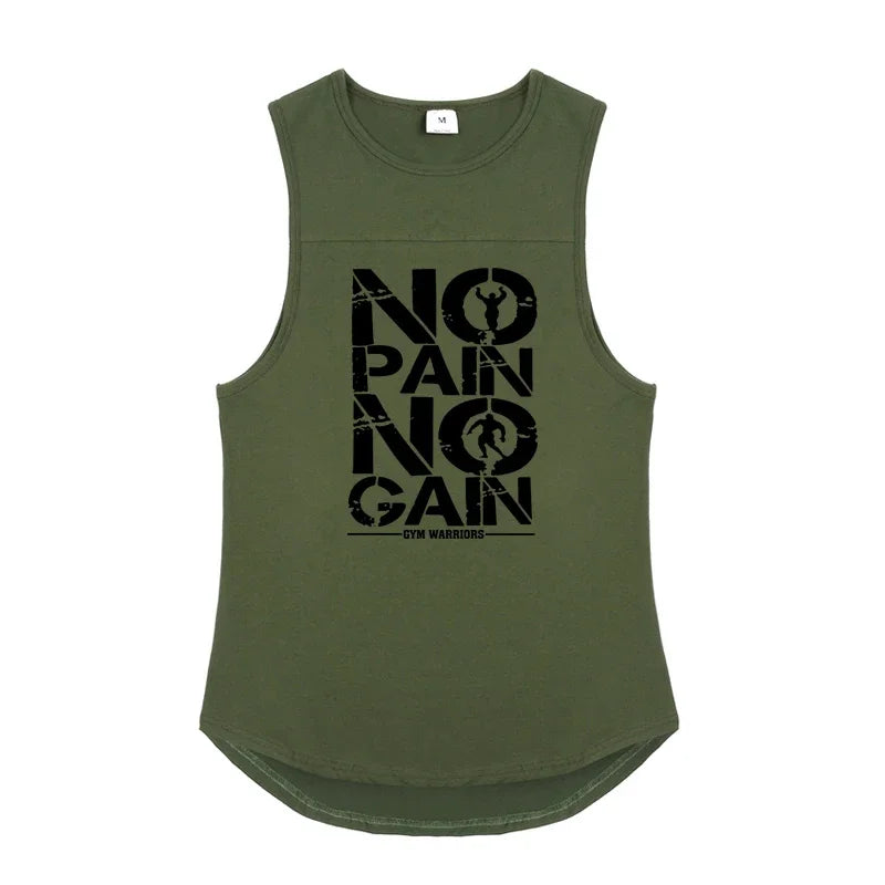 Mens Casual Training Muscle Clothing Gym Bodybuilding Fitness Tank Tops Summer Running Vests Cotton Breathable Sleeveless Shirts