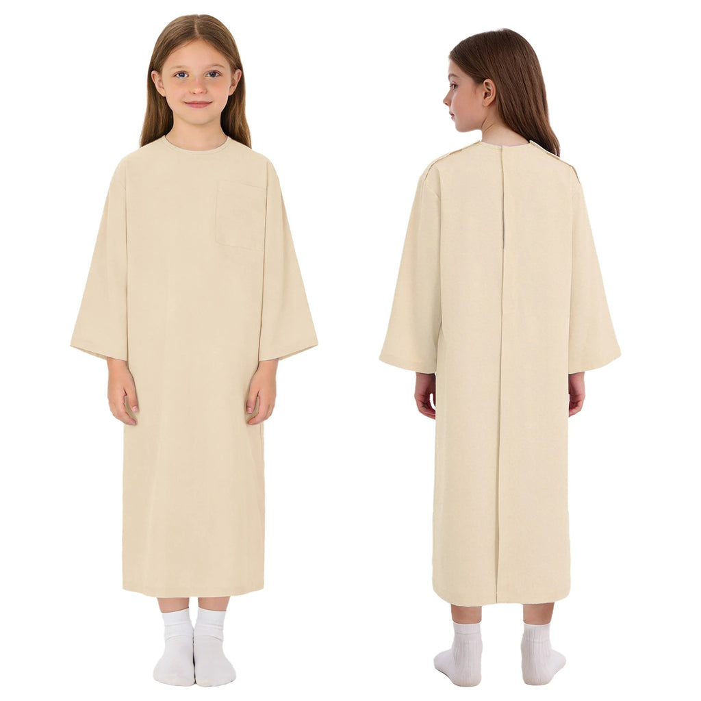 Children Pediatric Hospital Gown Long Sleeve Full Open Tear Away Adaptive Dress Special Needs Boys Girls Medical Patient Nursing