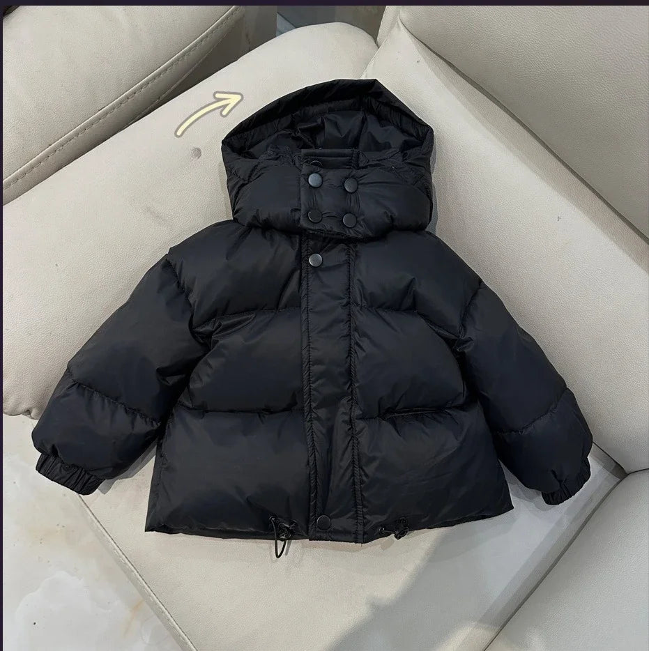 Childrens Cotton Jacket Autumn and Winter Fashion Warm and All-match Fashionable and Casual Hooded Cotton Jacket