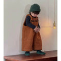 Korean Female Child Clothes Boys Infant Bottoms Children's Pants Girls Coffee Retro Lamb Wool Overalls Men's Baby Clothes 1-8 Y