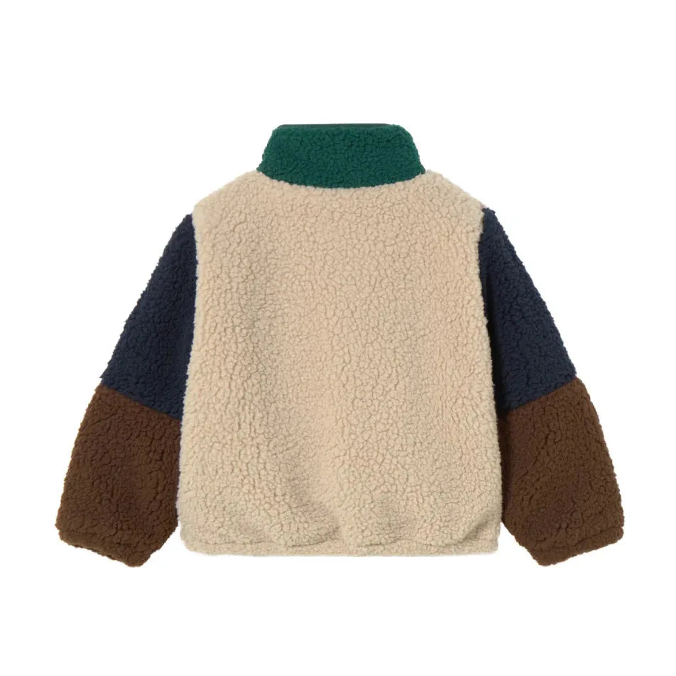 Children's Cotton Clothes 2026 Winter New Fashion Color Block Thickened And Velvet Warm Boys And Girls Cotton Clothes Jacket