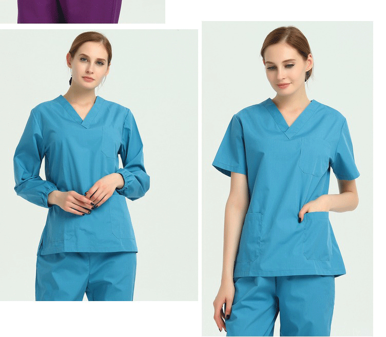 100% Cotton Scrubs Medical Uniforms Woman and Men Kombinezon Medyczny Gorros Clinicos De Mujer Bata Laboratorio Hombre Ropa Medi