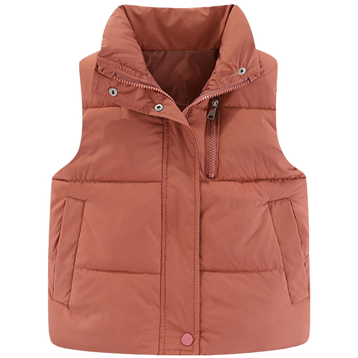 Children's Down Cotton Jacket,Girls Winter Vest,Warm Sleeveless Fleece Boys Waistcoat,Stand Collar Toddlers Quilted Coat