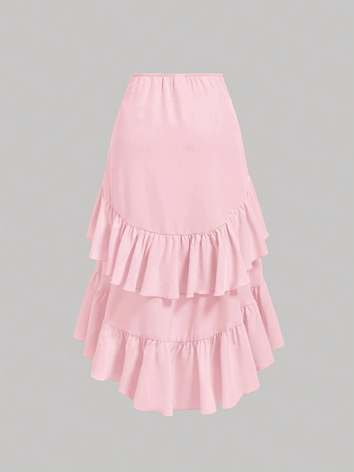 Women's Clothing 2025 Summer New High Waisted Patchwork Slimming Half Skirt with Ruffled Hem Hem