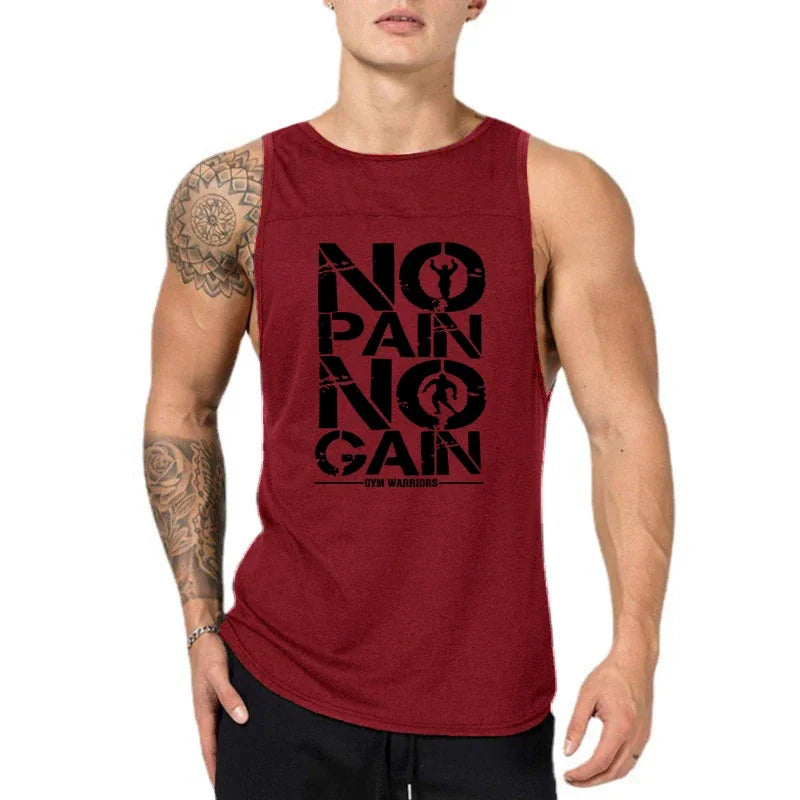 Mens Casual Training Muscle Clothing Gym Bodybuilding Fitness Tank Tops Summer Running Vests Cotton Breathable Sleeveless Shirts