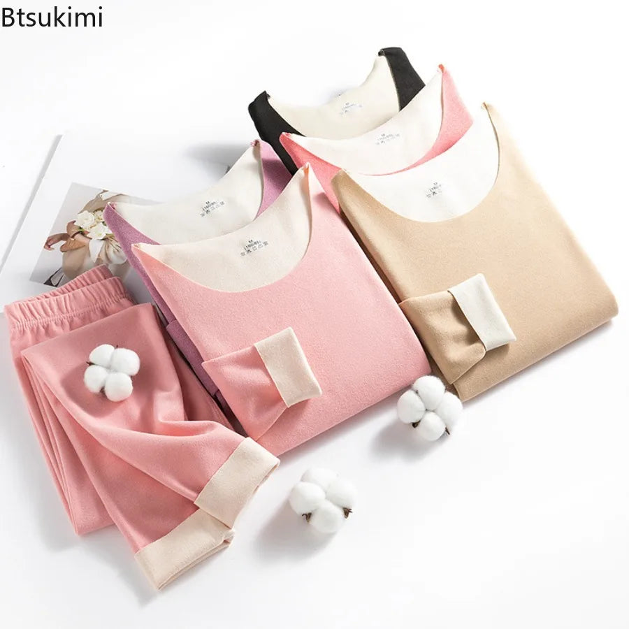 New Winter Clothing Men and Women Thermal Underwear Sets Comfortable Thermal Home Loungewear Pajamas Long Johns Two Pieces Sets