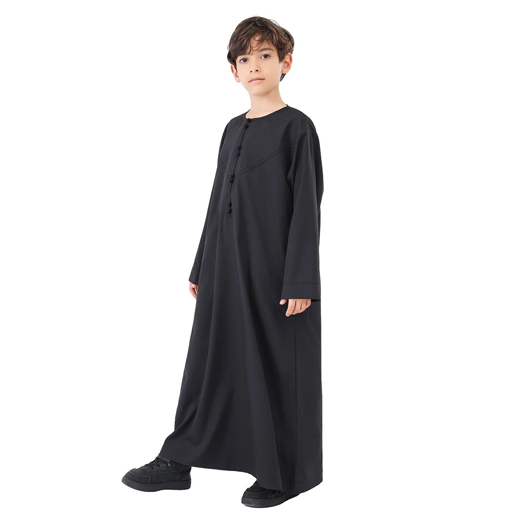Children Robe Long Sleeve Teenager Muslim Clothing Boys Kaftan Islamic Middle East Arab Jubba Thobe Eid Djellaba Ramadan Abayas