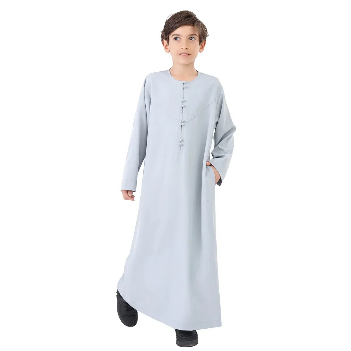 Children Robe Long Sleeve Teenager Muslim Clothing Boys Kaftan Islamic Middle East Arab Jubba Thobe Eid Djellaba Ramadan Abayas