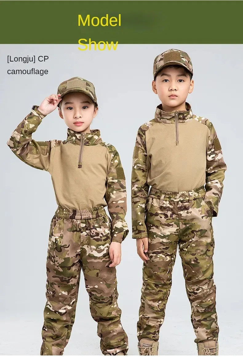Children Boys  Tactical  Uniform Hunting Clothing Sets Airsoft Camouflage Suits Hiking Training Outdoor Parent-child