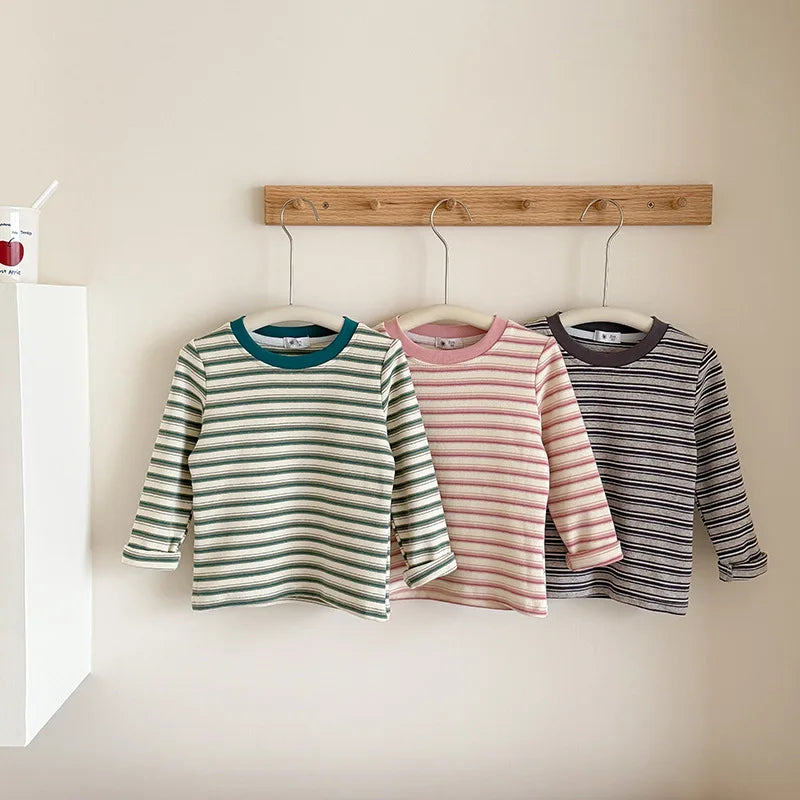 Children's Clothes Girls Tops Boys Clothing For Autumn Spring Striped Long Sleeve T-shirt