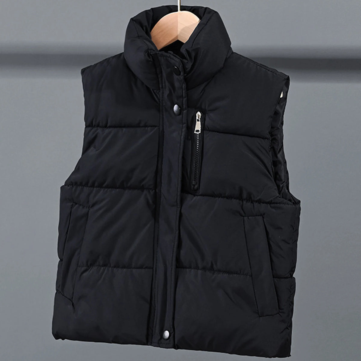 Children's Down Cotton Jacket,Girls Winter Vest,Warm Sleeveless Fleece Boys Waistcoat,Stand Collar Toddlers Quilted Coat