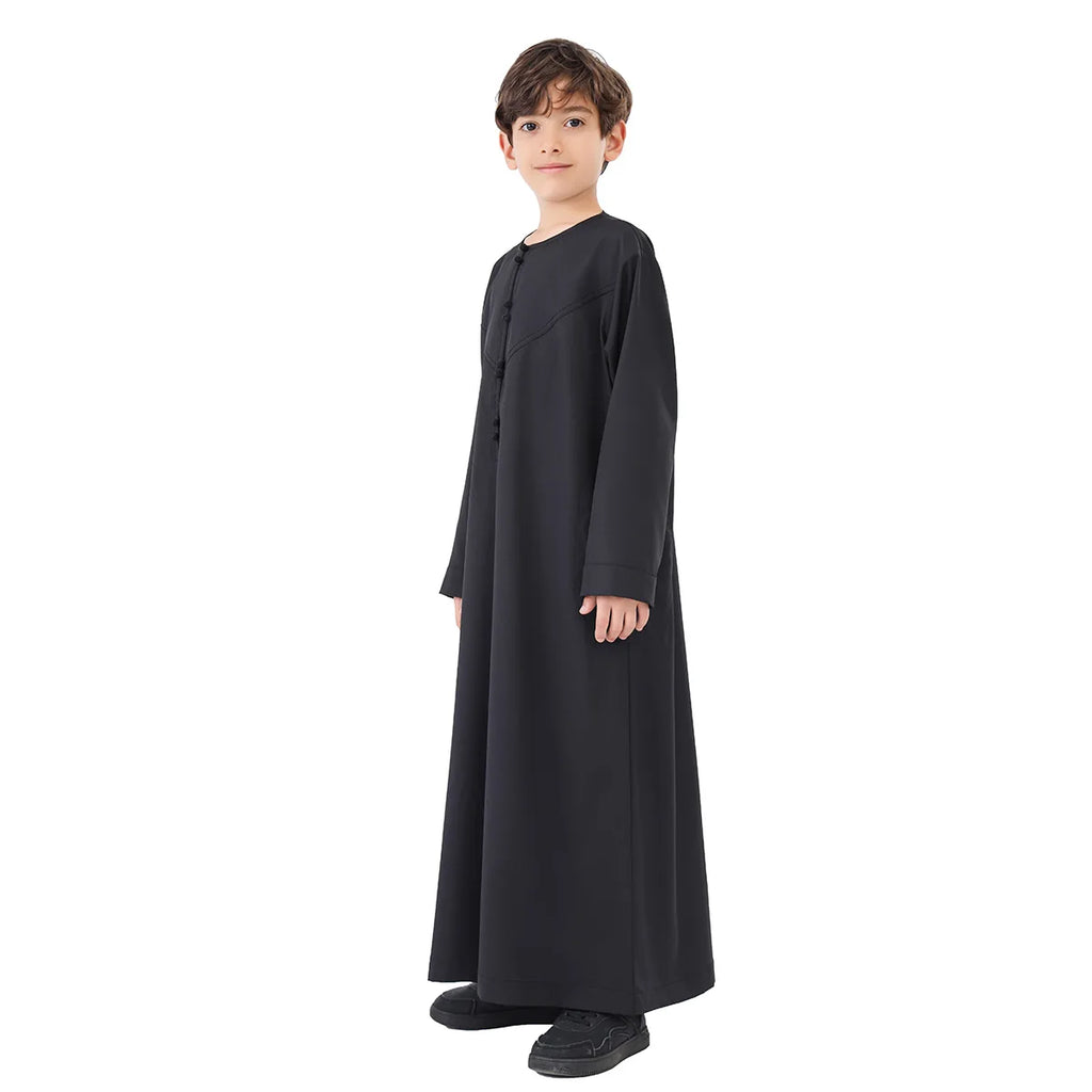 Children Robe Long Sleeve Teenager Muslim Clothing Boys Kaftan Islamic Middle East Arab Jubba Thobe Eid Djellaba Ramadan Abayas