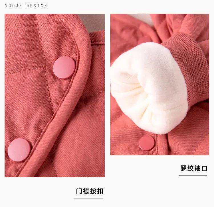 flocking cotton-padded clothes boy baby coat thickening cotton-padded jacket of the girls baby winter clothes the  2023 children