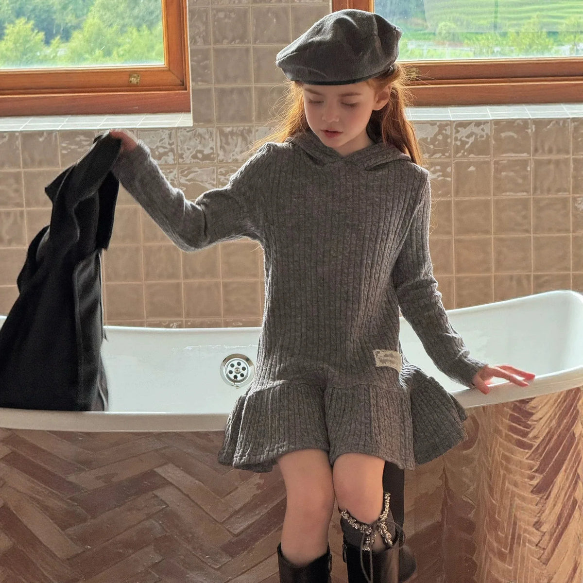 Children's Clothing 2026 Autumn New Girls' Knitted Casual Dress Children's Layered Inner Dress
