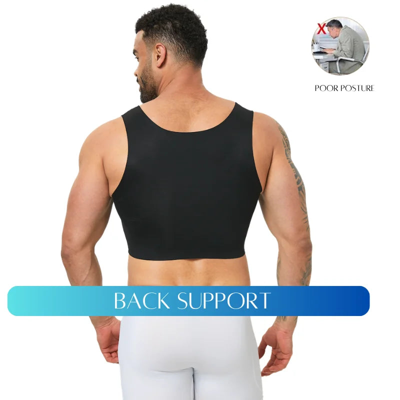 Men's Seamless Shaping Short Vest, Sleeveless Slim Fit Underwear, High Elasticity Breathable Comfortable Vest