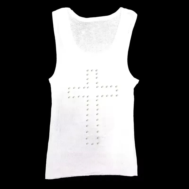 Woman Clothes Vintage Women's 2000s Y2k Tops Corset Emo Summer Aesthetic Women's Blouses Harajuku With RhinestoneCrop Top