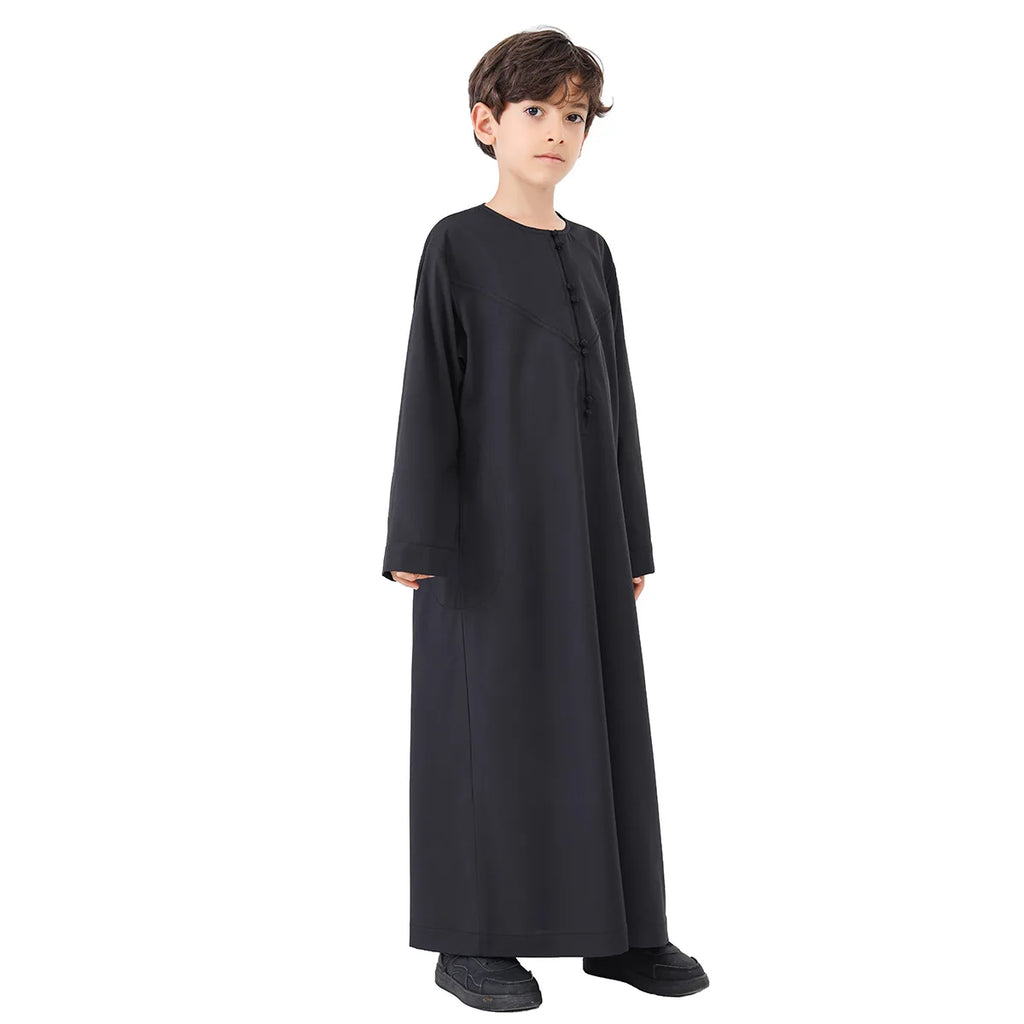 Children Robe Long Sleeve Teenager Muslim Clothing Boys Kaftan Islamic Middle East Arab Jubba Thobe Eid Djellaba Ramadan Abayas