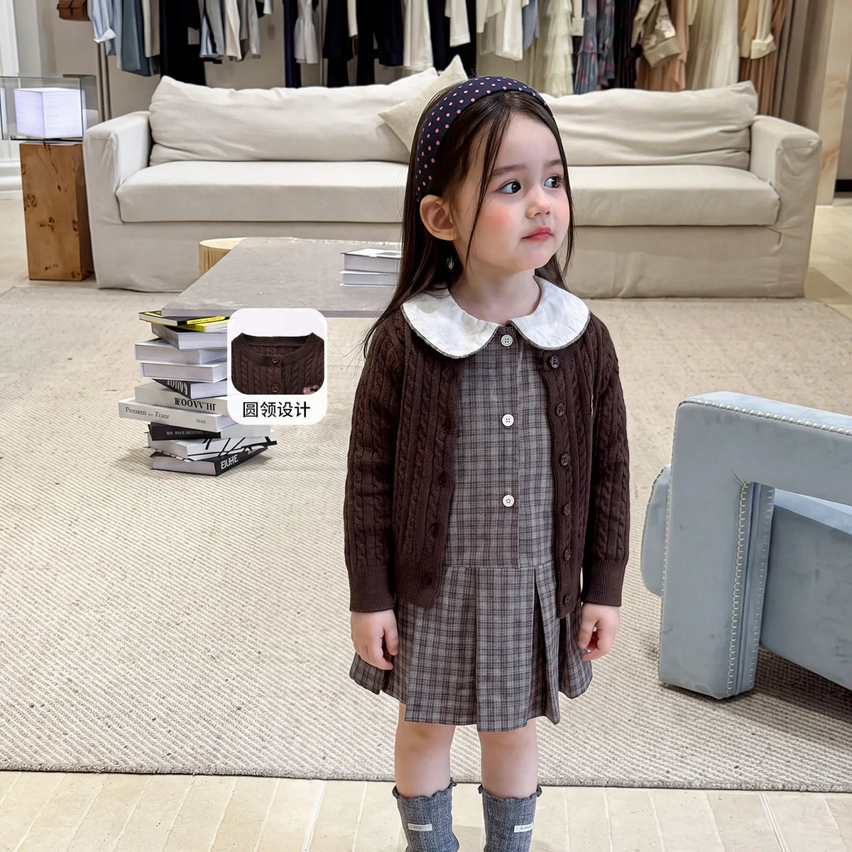 New Children Clothing Dress Winter Clothing Children Plaid Long Skirt Comfortable and Casual Pure Cotton A-class Baby Girl Dress