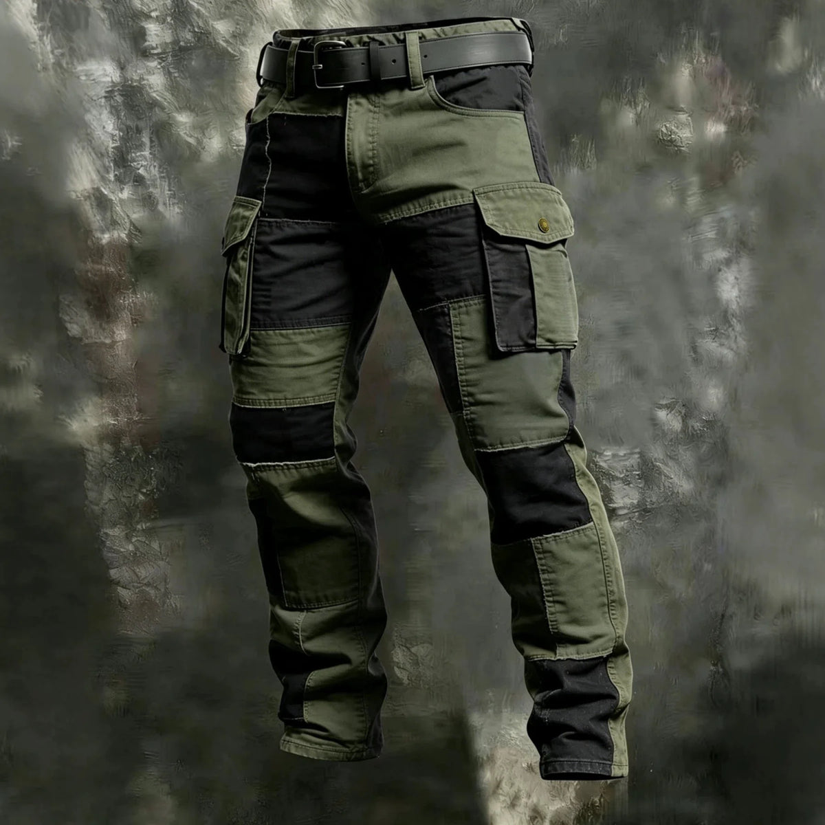 2026 Mens Clothing Spring Autumn Cargo Pants Man Cotton Casual Loose Trouser Belt Mid Waist Joggers Male Straight Baggy Pants