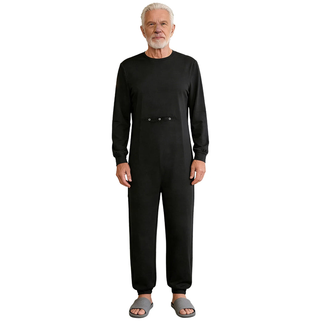 Adult Special Needs Adaptive Clothing Long Short Sleeve Zipper Anti-Strip Jumpsuit Sleepwear for Disabilities Alzheimer Patient